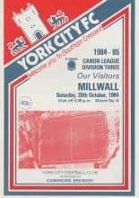 York City v Millwall  20-Oct-1984
