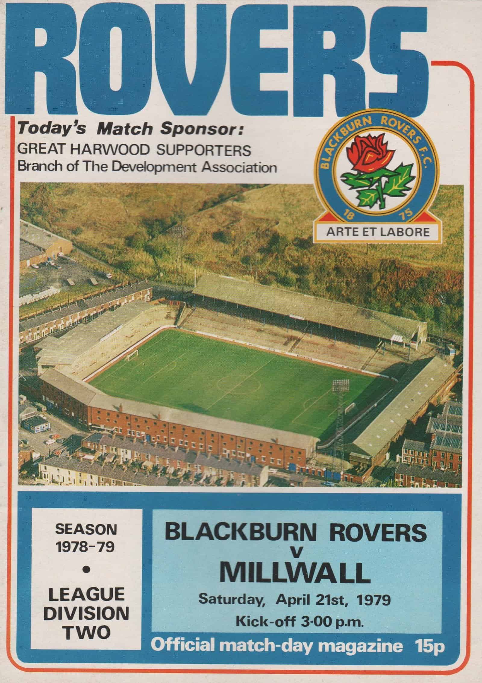 Blackburn Rovers v Millwall 21-Apr-1979