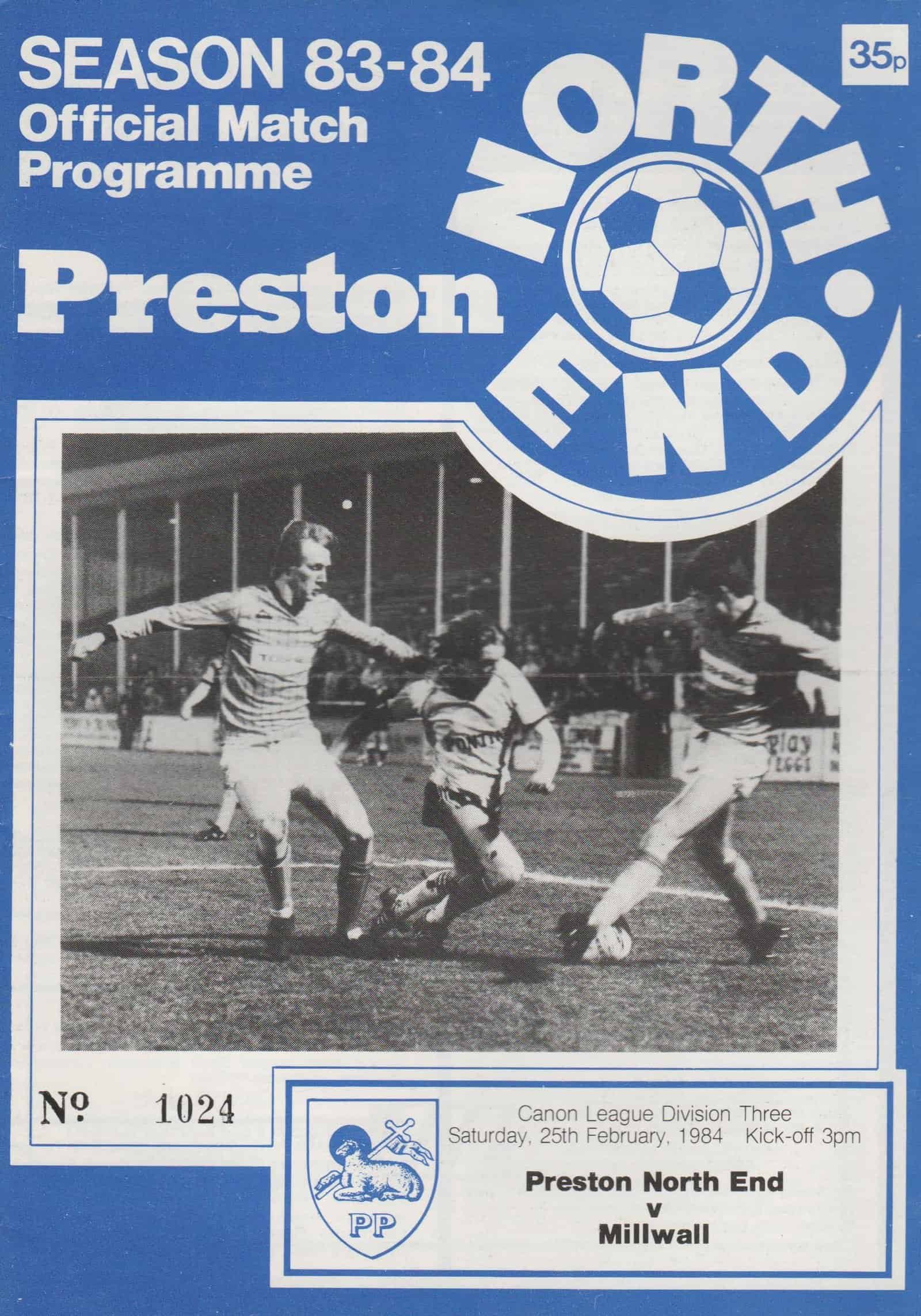 Preston North End v Millwall 25-Feb-1984
