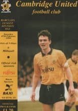 Cambridge United v Millwall 27-Feb-1993