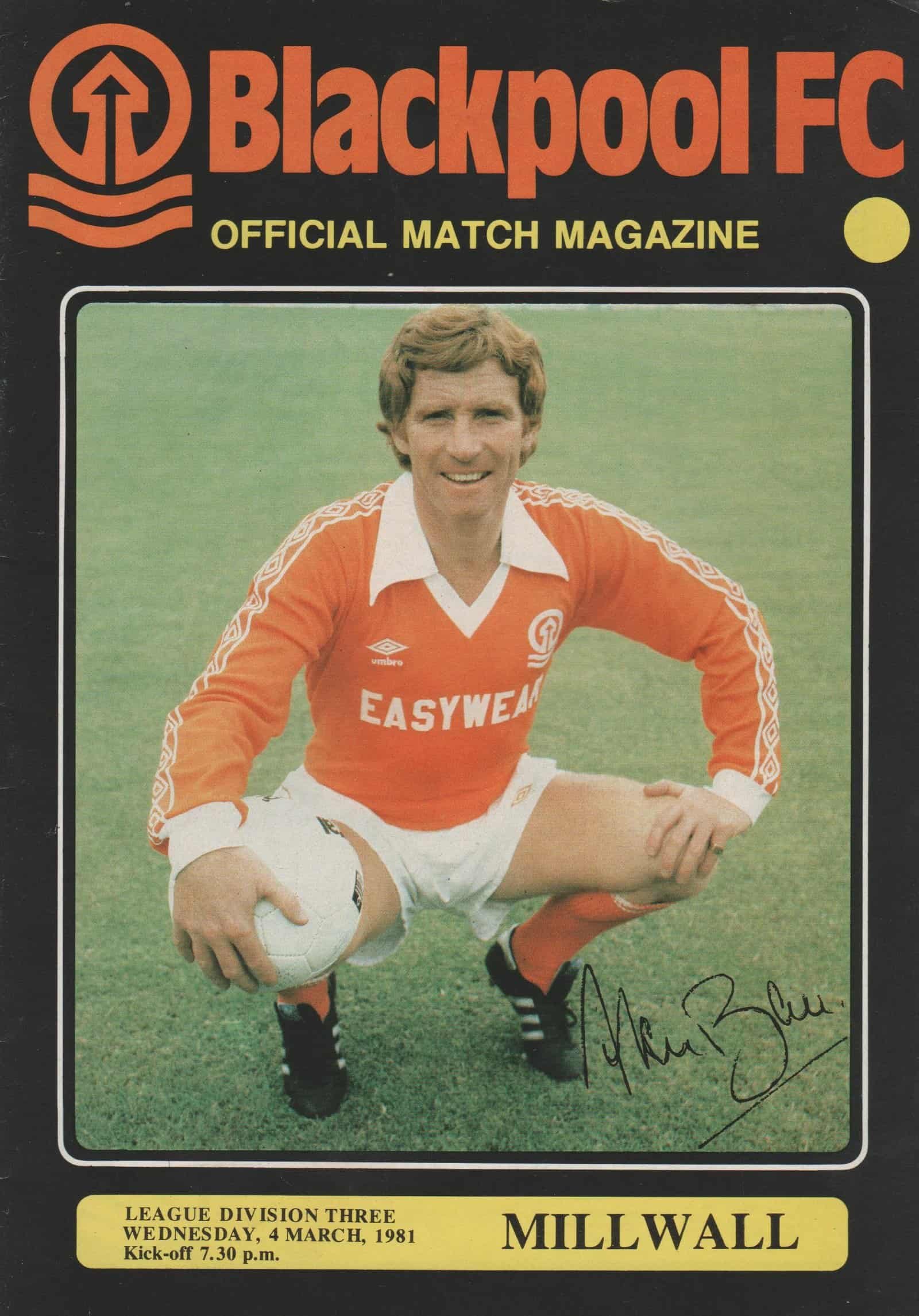 Blackpool v Millwall 04-Mar-1981