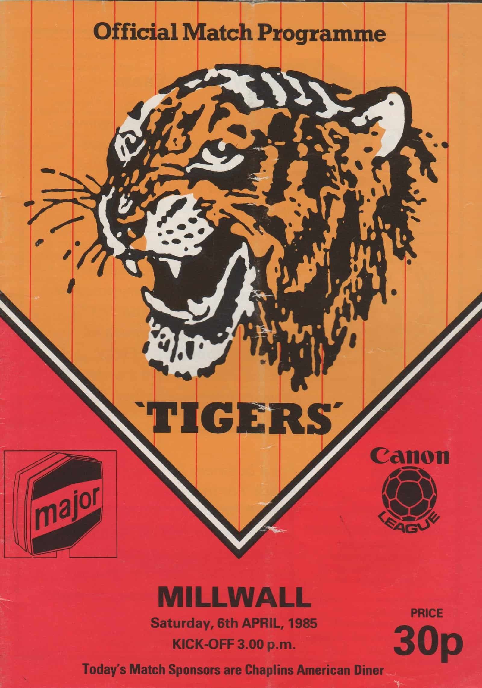 Hull City v Millwall 06-Apr-1985