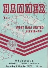 West Ham United v Millwall 07-Oct-1978