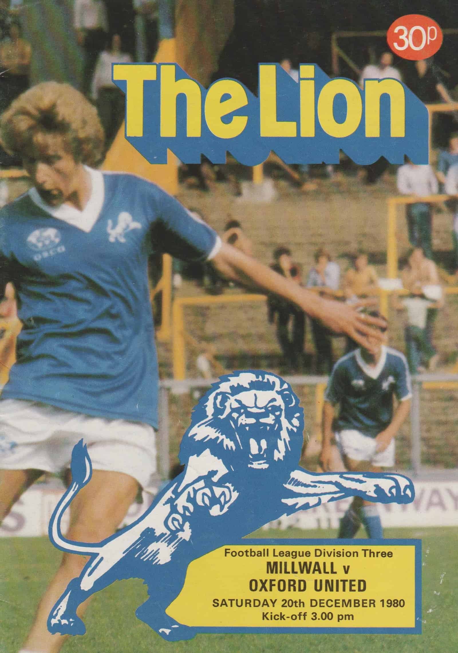 Millwall v Oxford United  20-Dec-1980