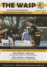 Alloa Athletic v Peterhead  31-Jan-2012