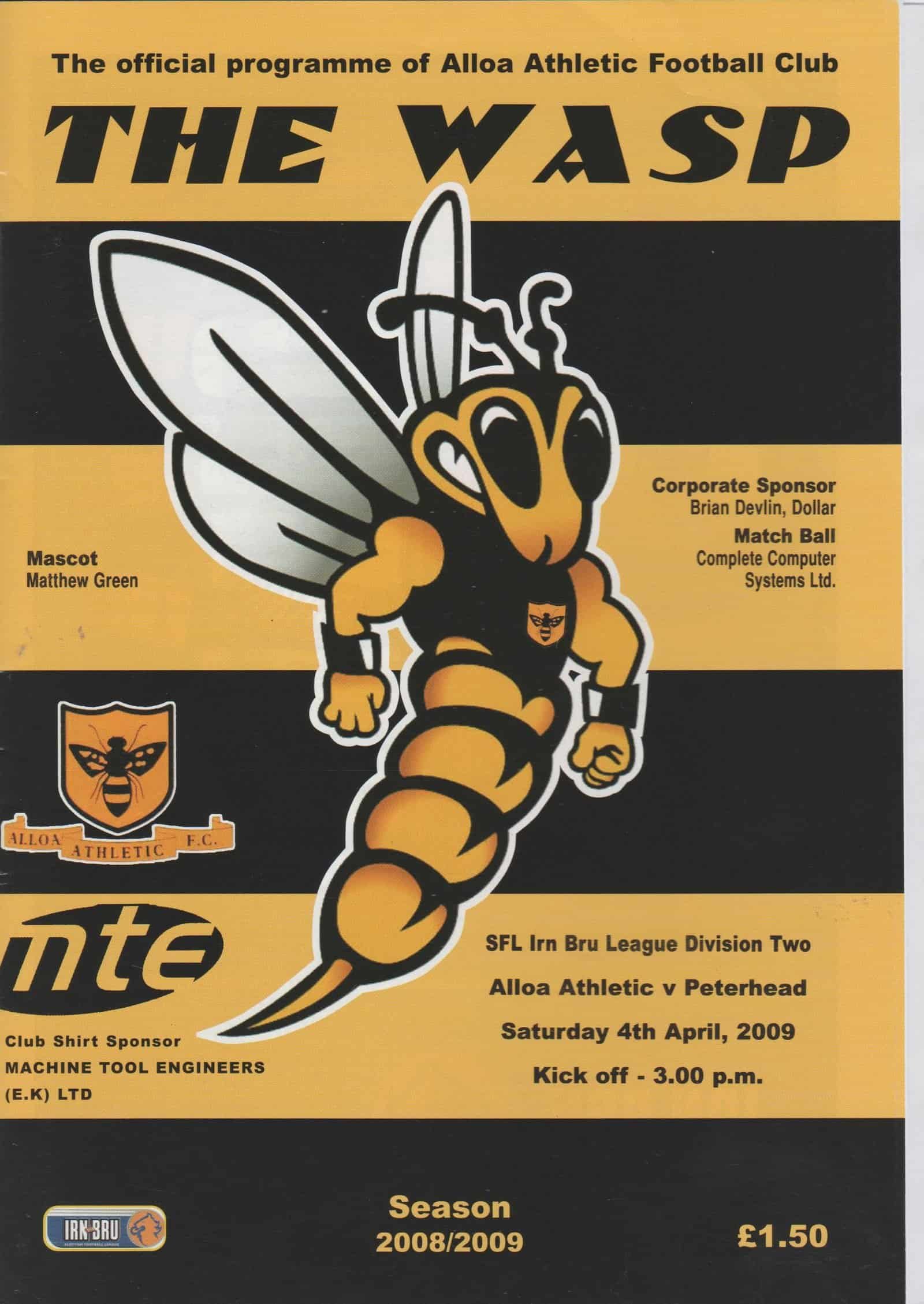 Alloa Athletic v Peterhead  04-Apr-2009