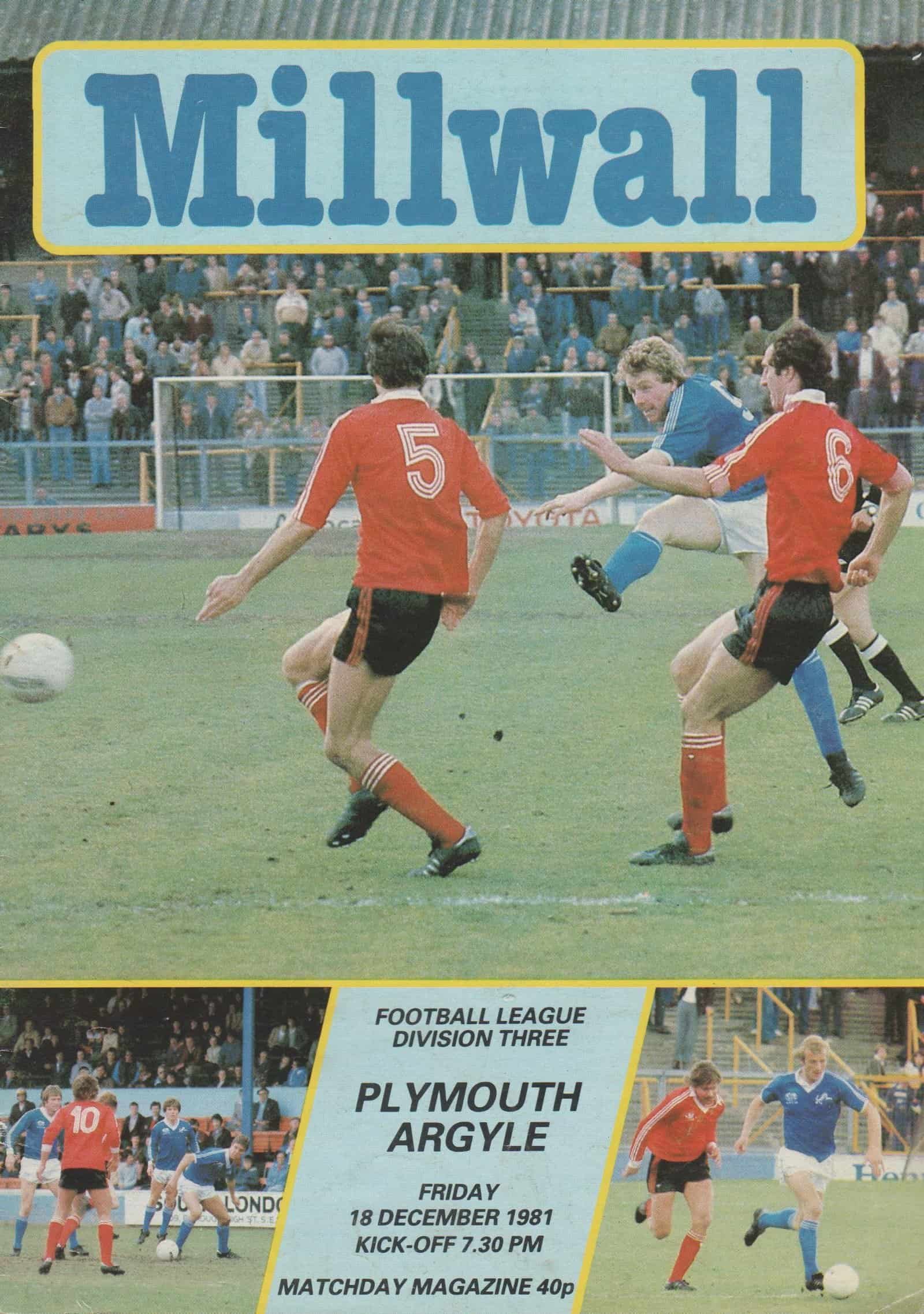 Millwall v Plymouth Argyle   18-Dec-1981
