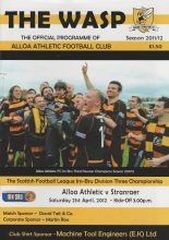 Alloa Athletic v Stranraer  21-Apr-2012