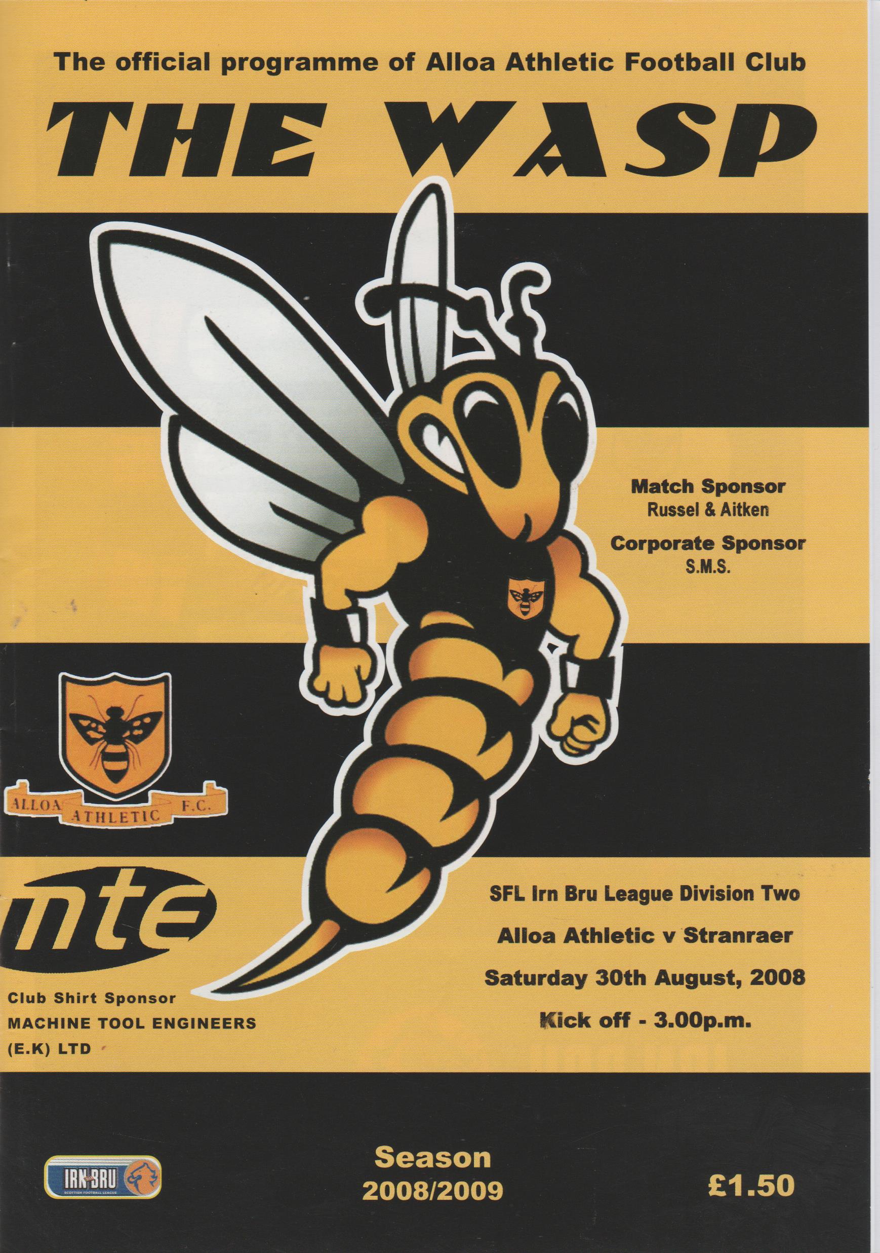 Alloa Athletic v Stranraer   30-Aug-2008