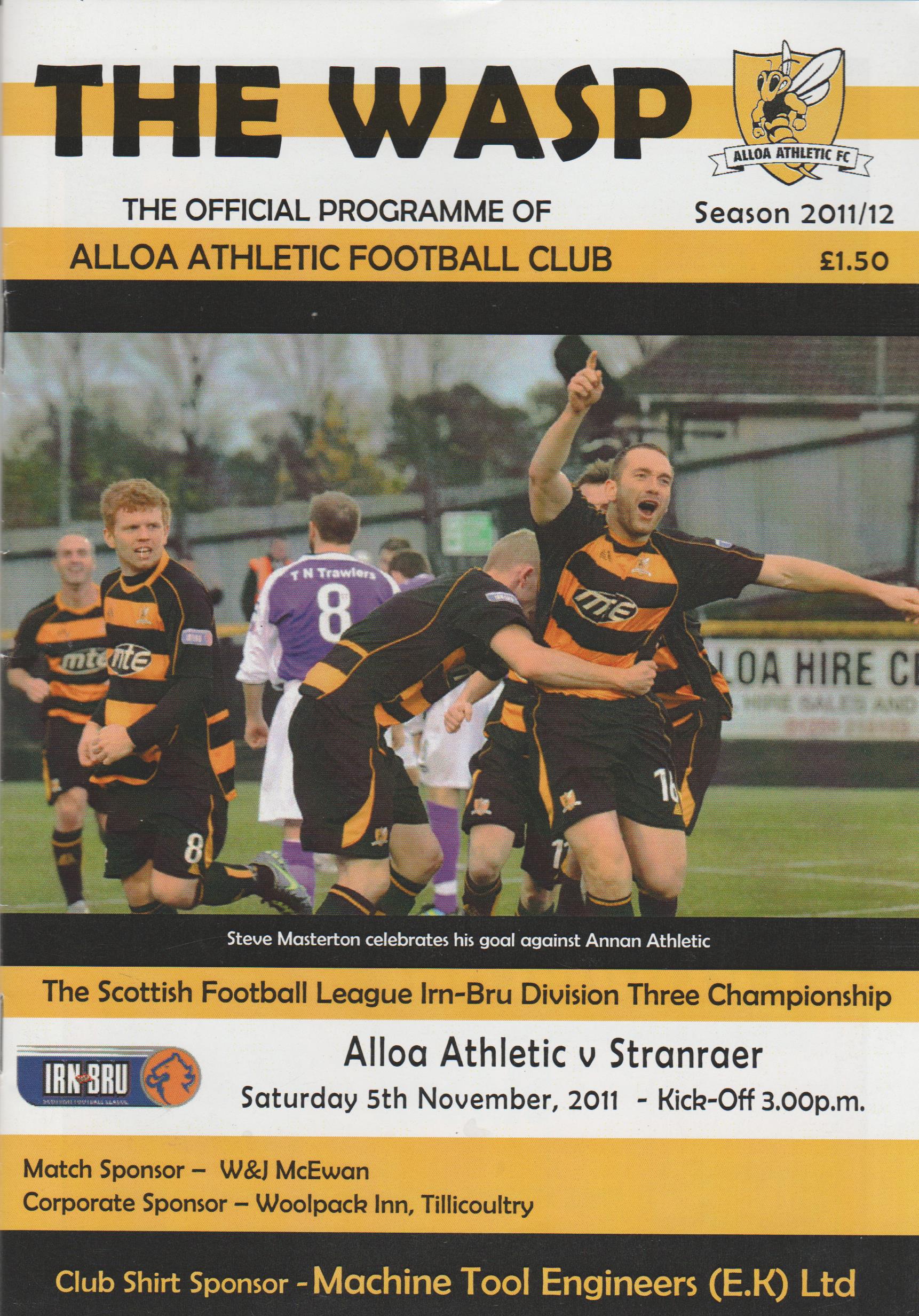 Alloa Athletic v Stranraer  05-Nov-2011