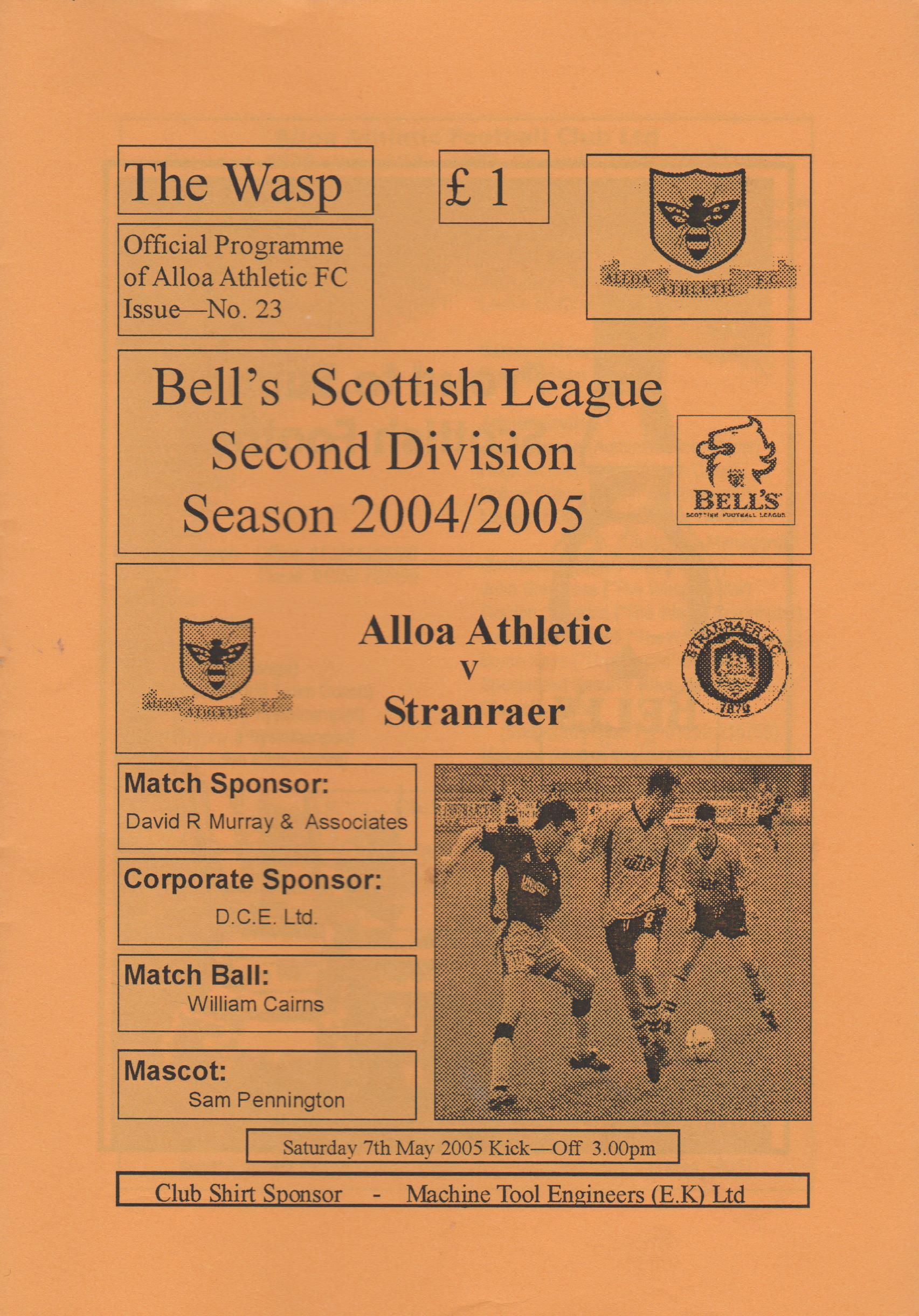 Alloa Athletic v Stranraer  07-May-2005