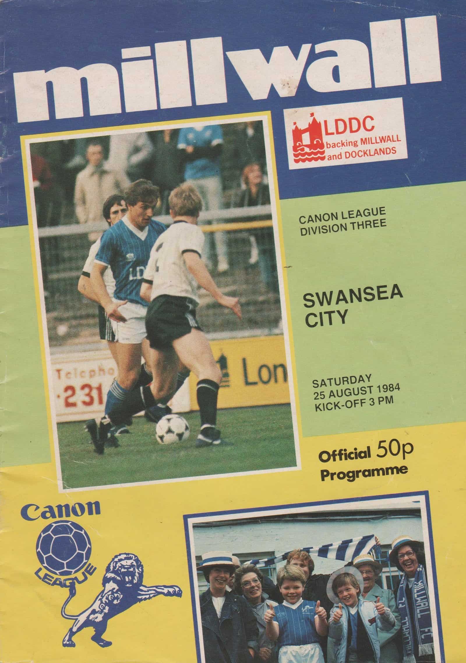 Millwall v Swansea City 25-Aug-1984