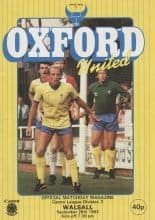Oxford United v Walsall  28-Sep-1983