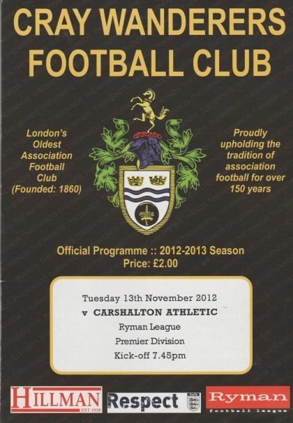 Cray Wanderers v Carshalton Athletic  13-Nov-2012