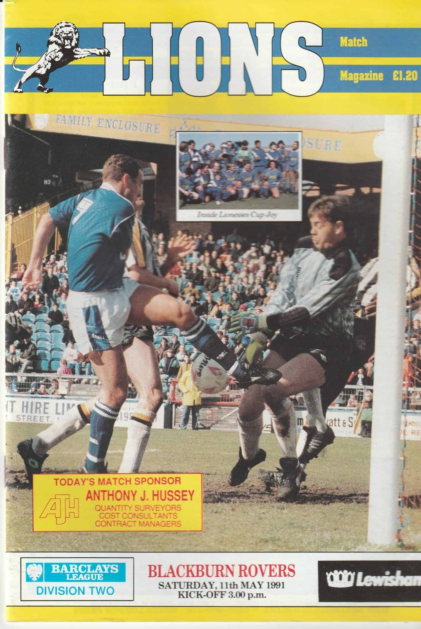 Millwall v Blackburn Rovers 11-May-1991