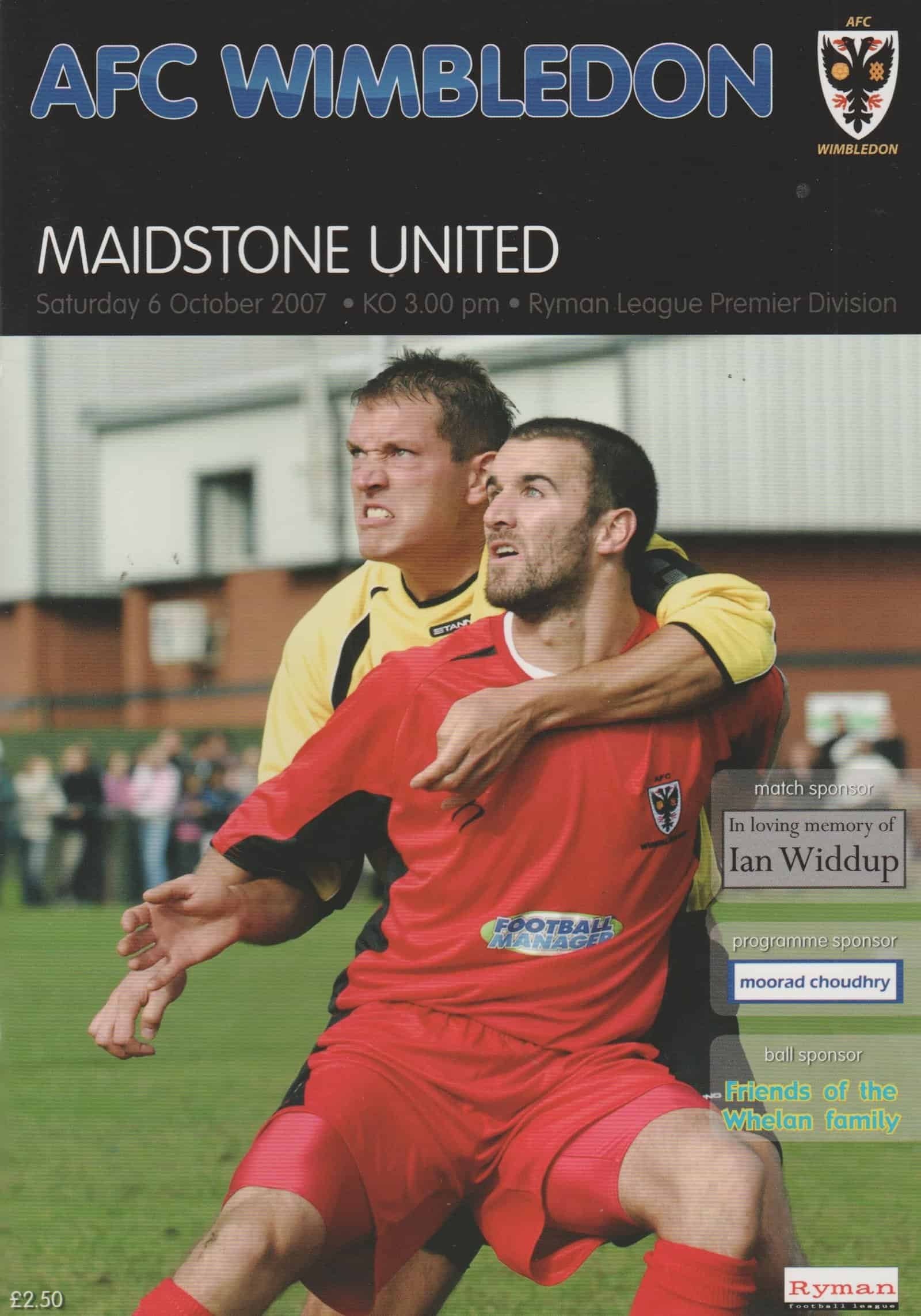 AFC Wimbledon v Maidstone United  06-Oct-2007