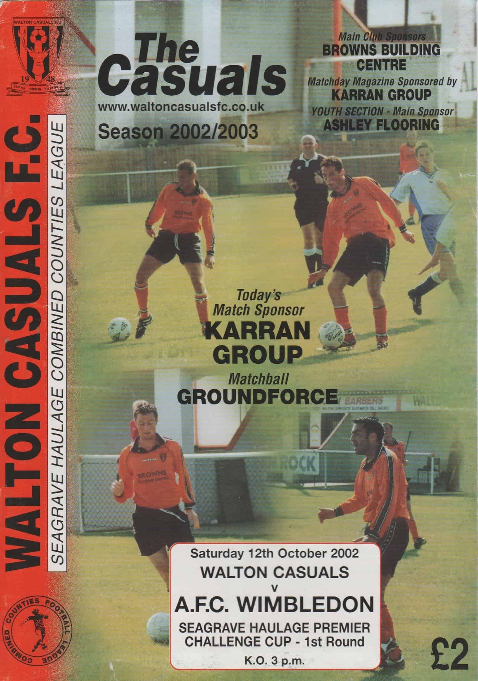 Walton Casuals v AFC Wimbledon   12-Oct-2002