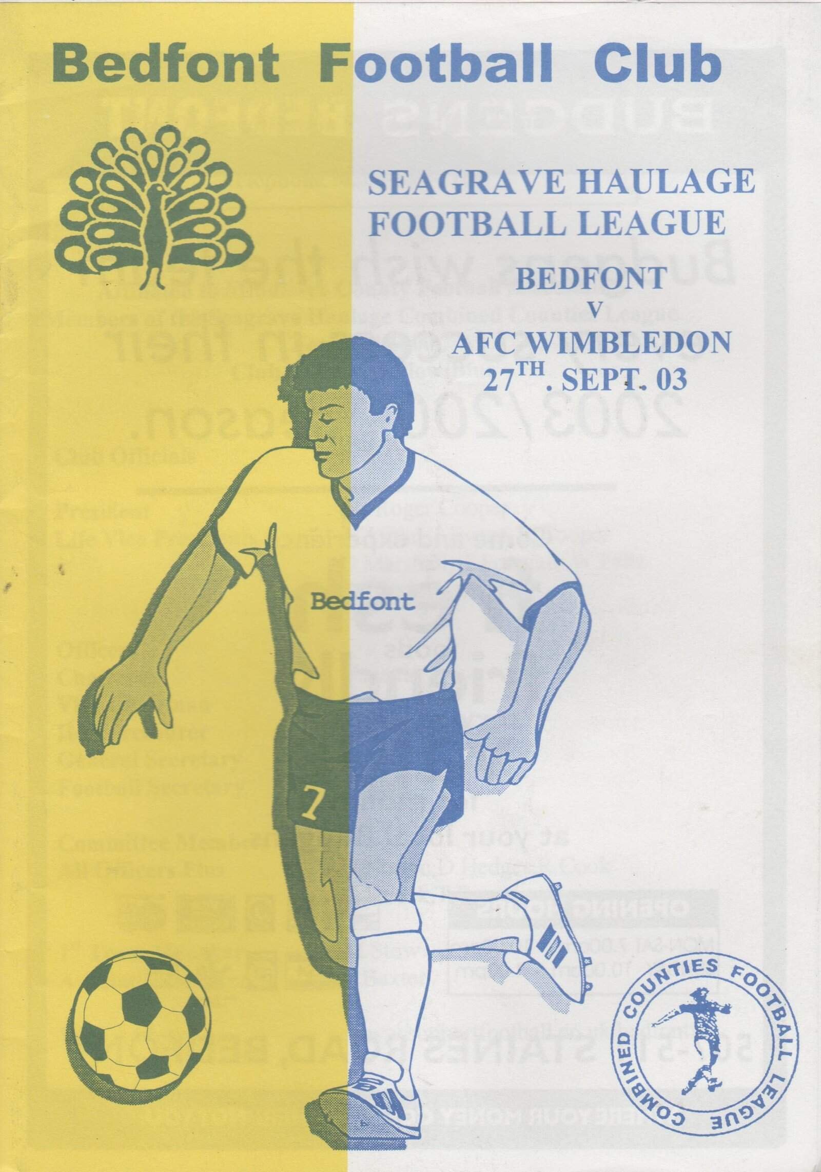 Bedfont v AFC Wimbledon  27-Sep-2003