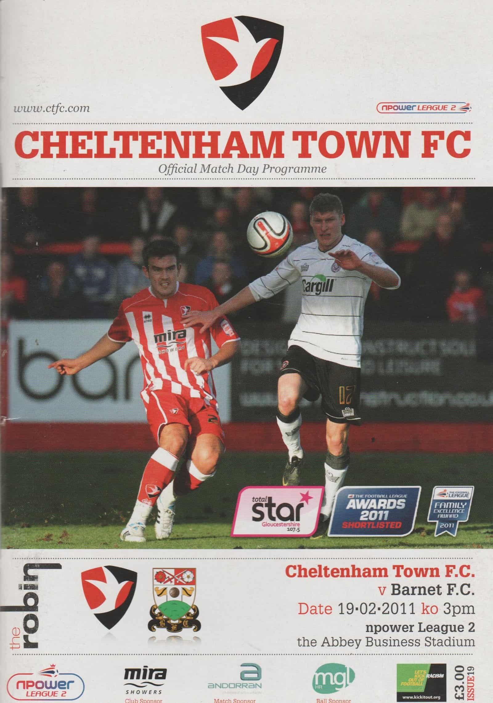 Cheltenham Town v Barnet  19-Feb-2011