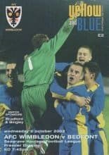 AFC Wimbledon v Bedfont 02-Oct-2002