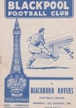 Blackpool v Blackburn Rovers 21-Aug-1961