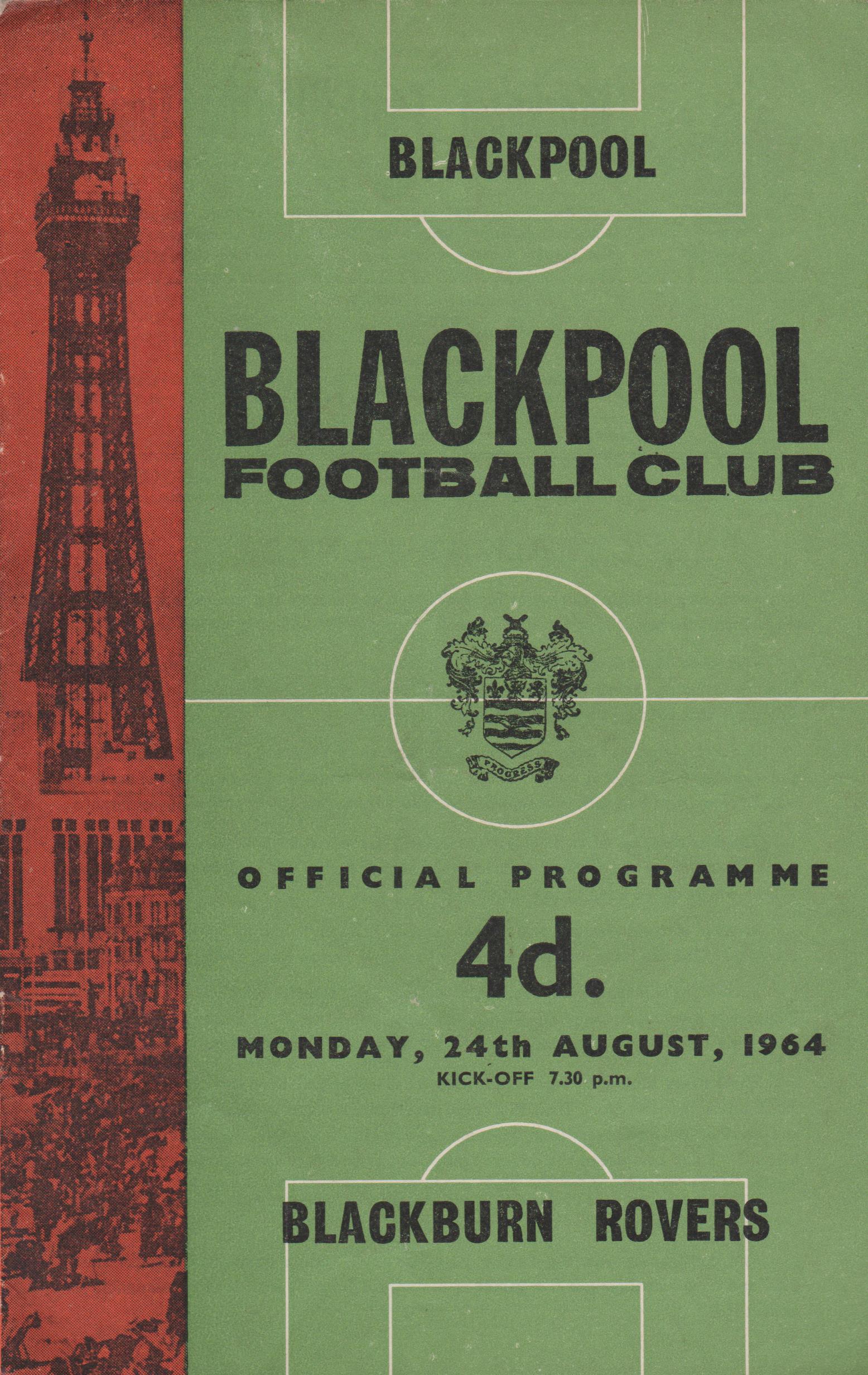 Blackpool v Blackburn Rovers 24-Aug-1964 - ProgrammeCollector.Net
