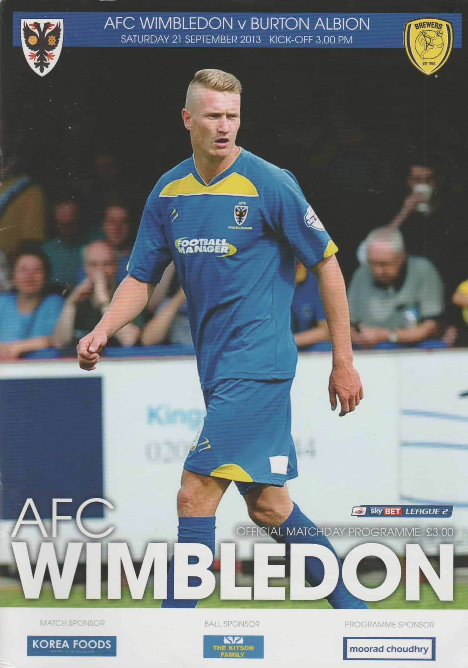 AFC Wimbledon v Burton Albion 21-Sep-2013
