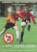 Sandhurst Town v AFC Wimbledon  17-Aug-2002