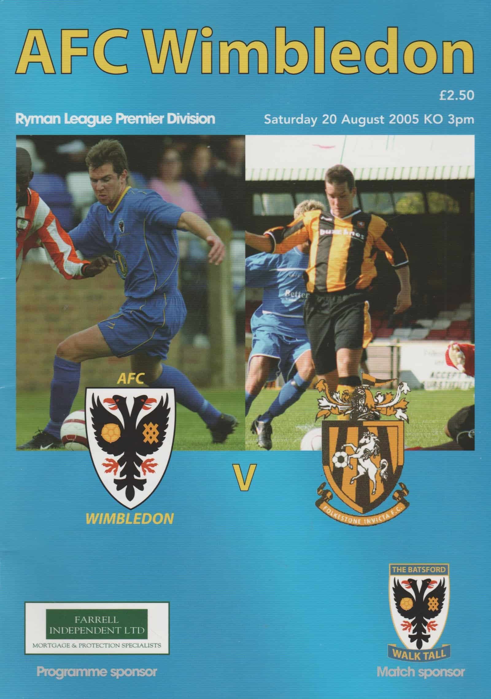 AFC Wimbledon v Folkestone Invicta  20-Aug-2005