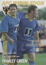 AFC Wimbledon v Frimley Green 09-Sep-2003