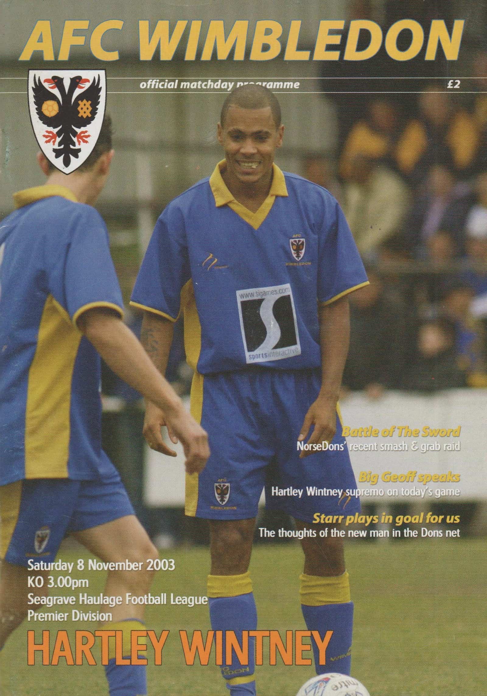 AFC Wimbledon v Hartley Wintney  08-Nov-2003