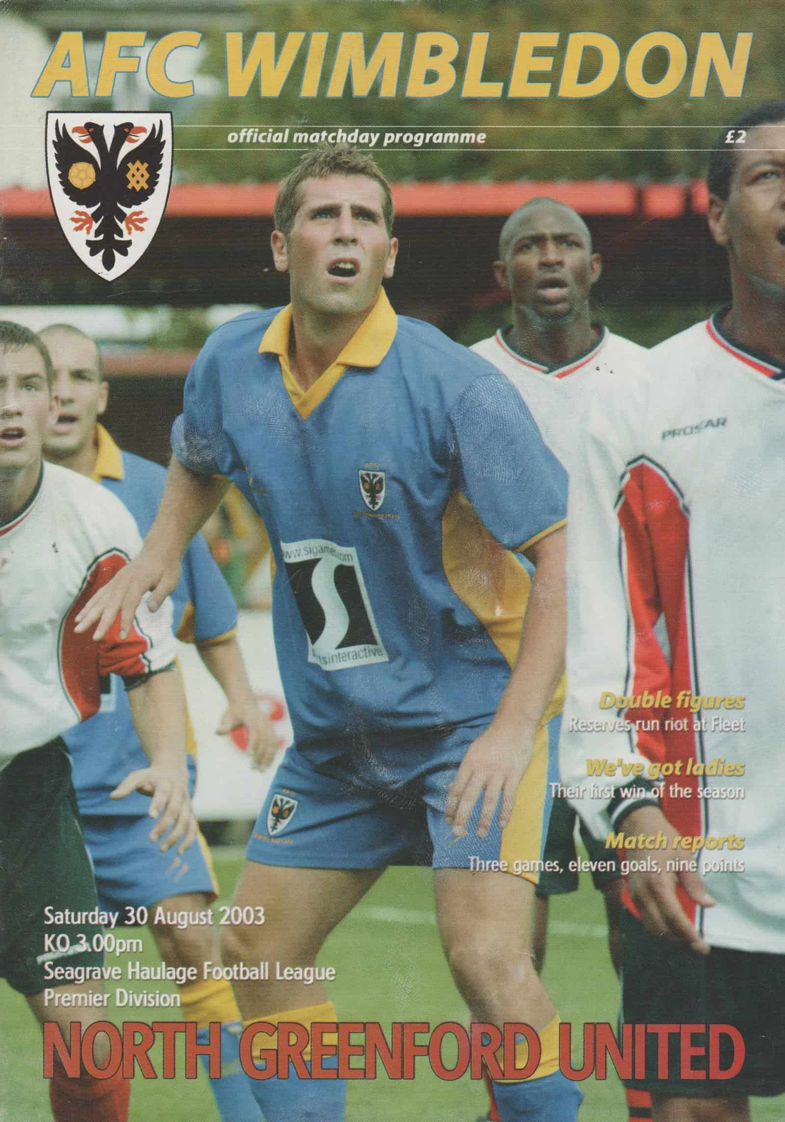 AFC Wimbledon v North Greenford United  30-Aug-2003