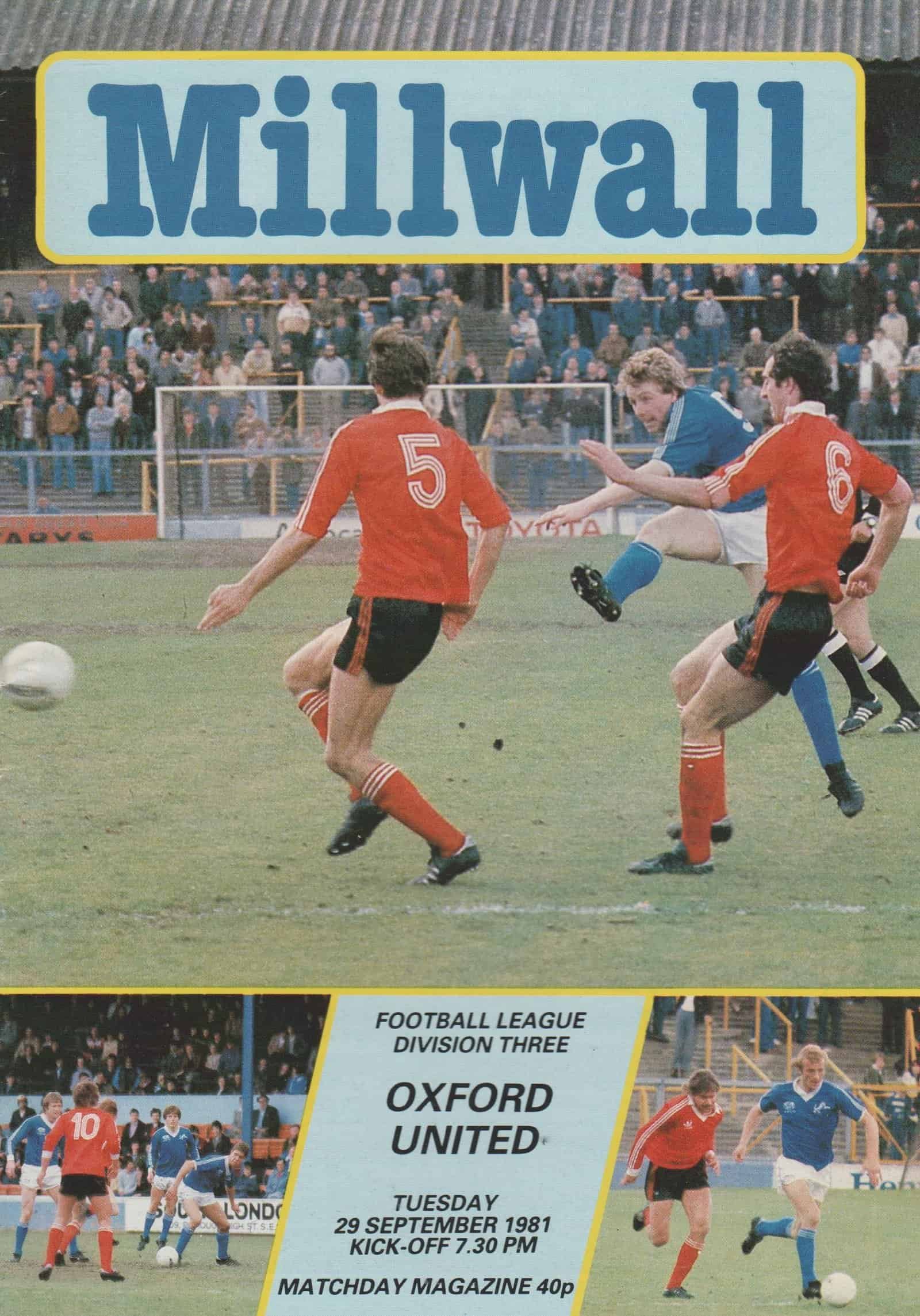 Millwall v Oxford United  29-Sep-1981