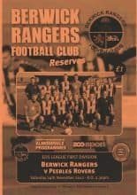 Berwick Rangers Reserves v Peebles Rovers  24-Nov-2012