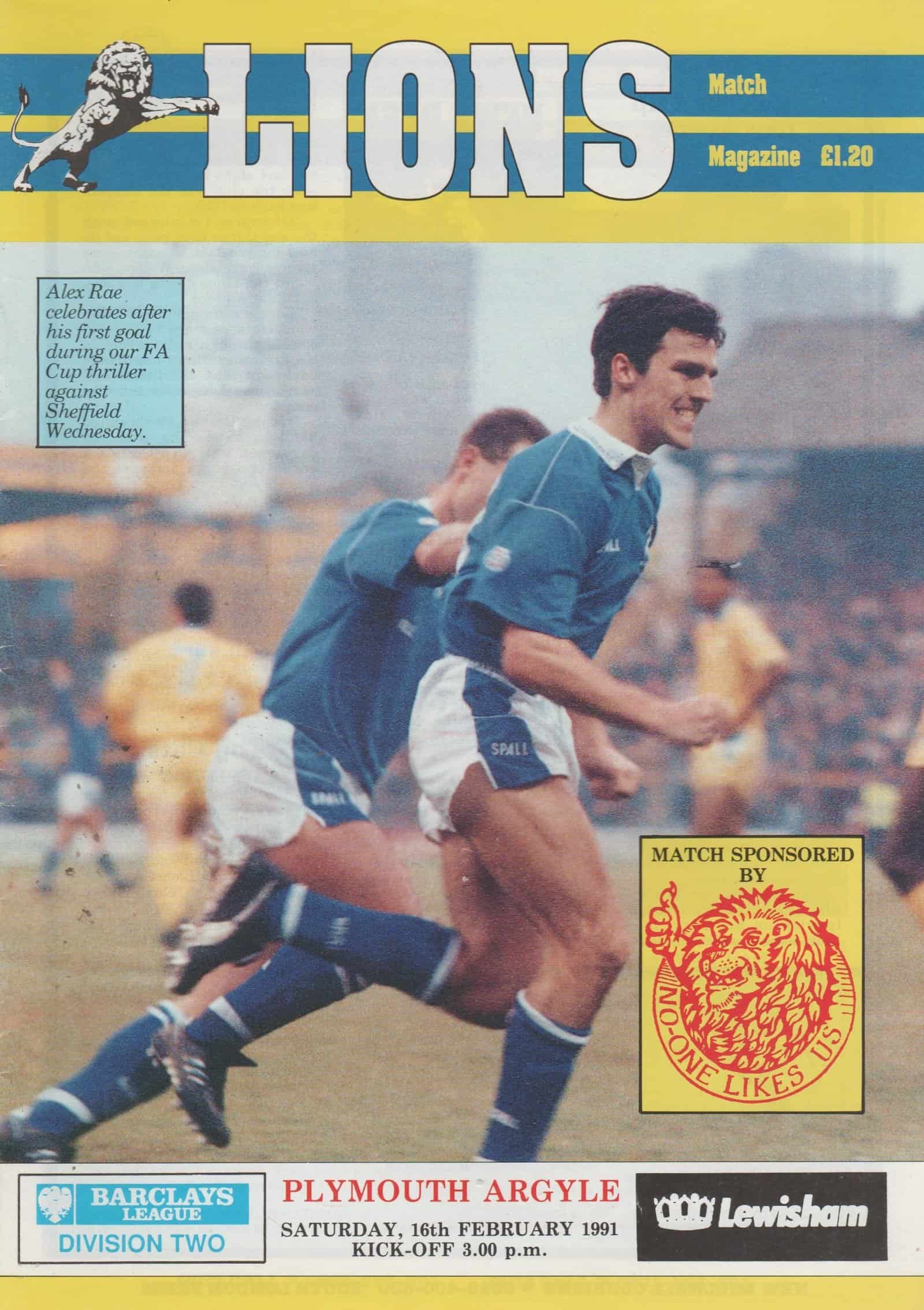 Millwall v Plymouth Argyle  16-Feb-1991
