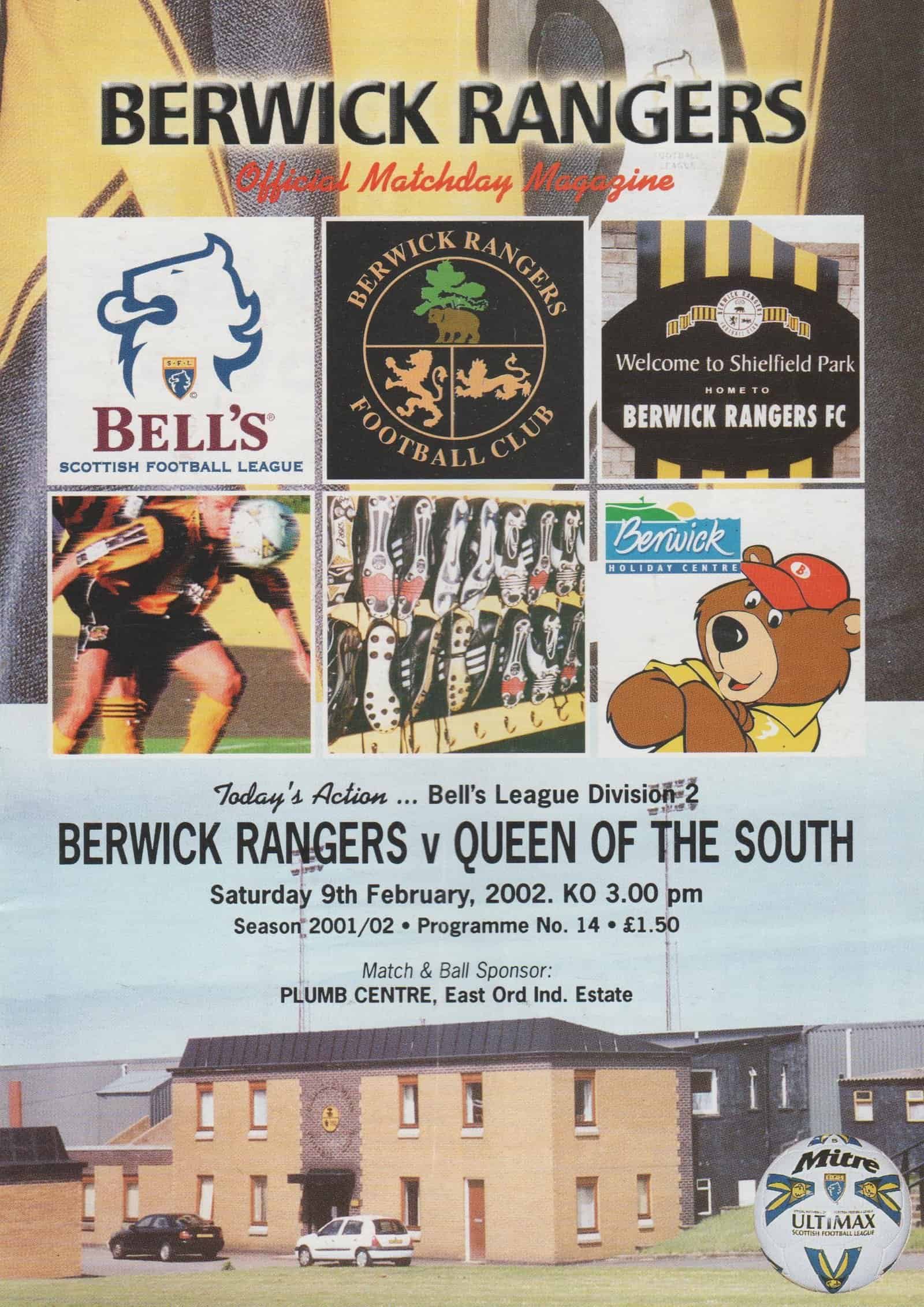 Berwick Rangers v Queen of the South 09-Feb-2002