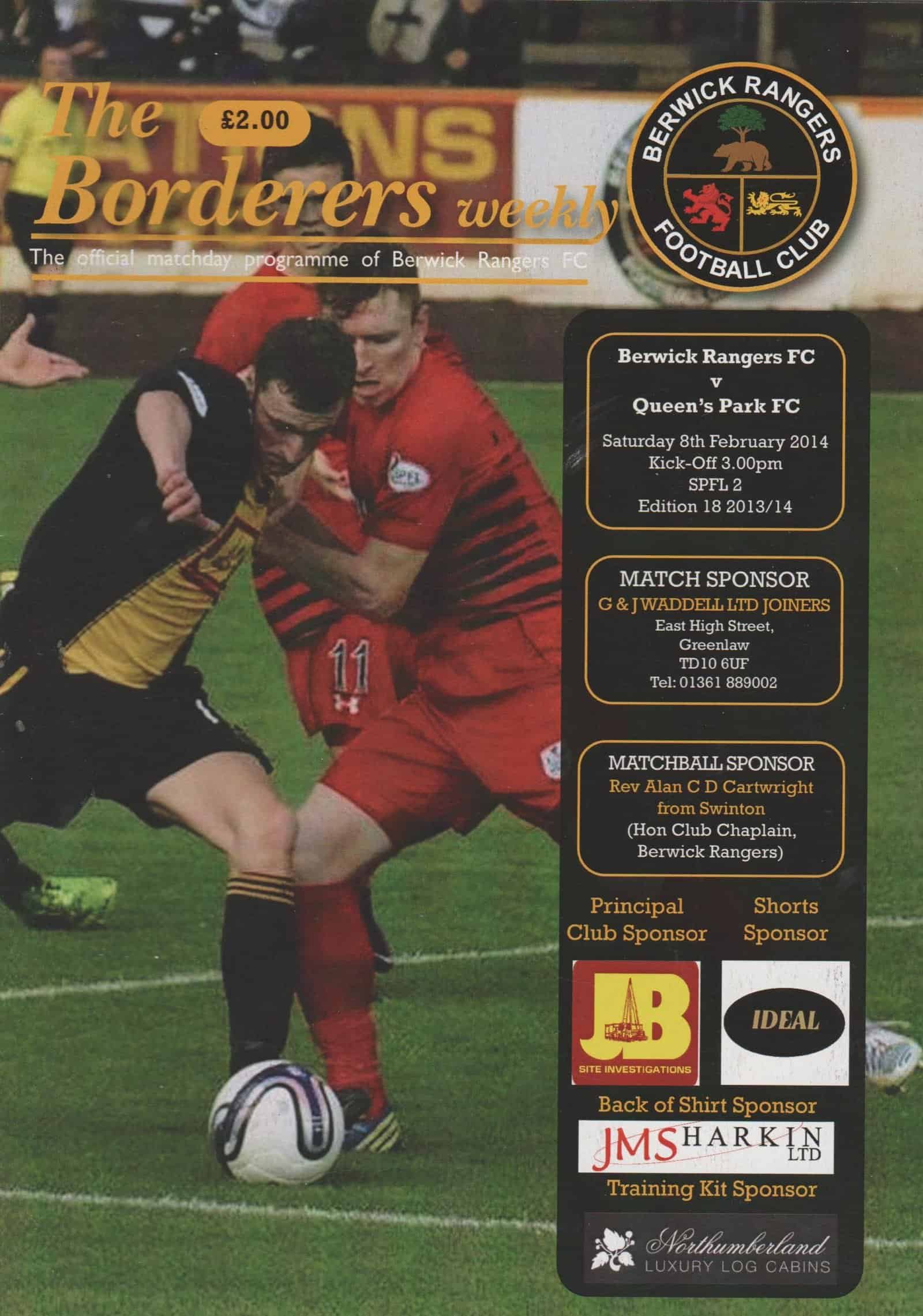Berwick Rangers v Queen's Park  08-Feb-2014