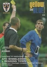 AFC Wimbledon v Reading Town 14-Sep-2002