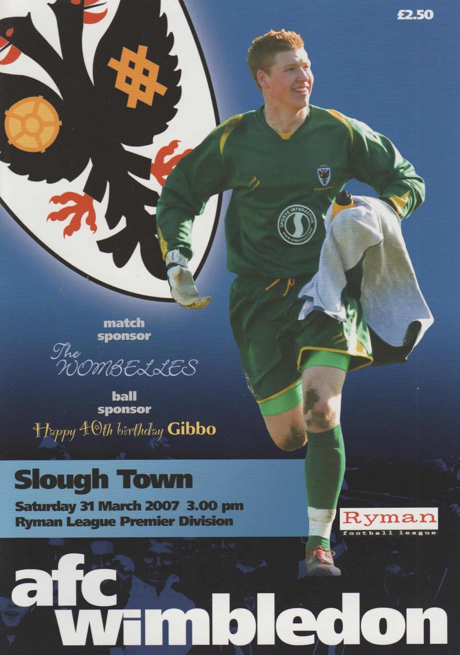 AFC Wimbledon v Slough Town  31-Mar-2007