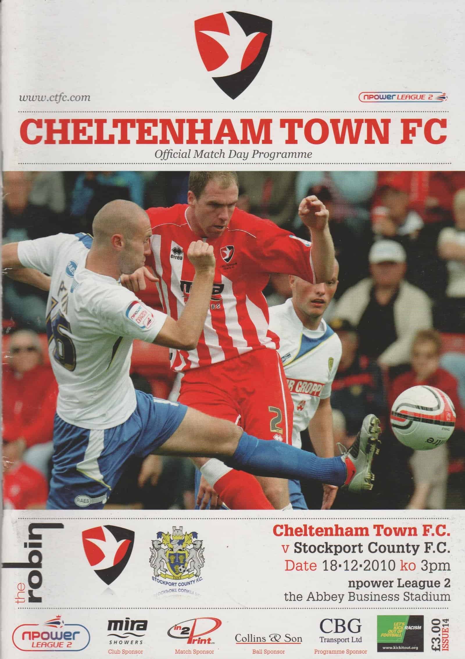 Cheltenham Town v Stockport County   18-Dec-2010