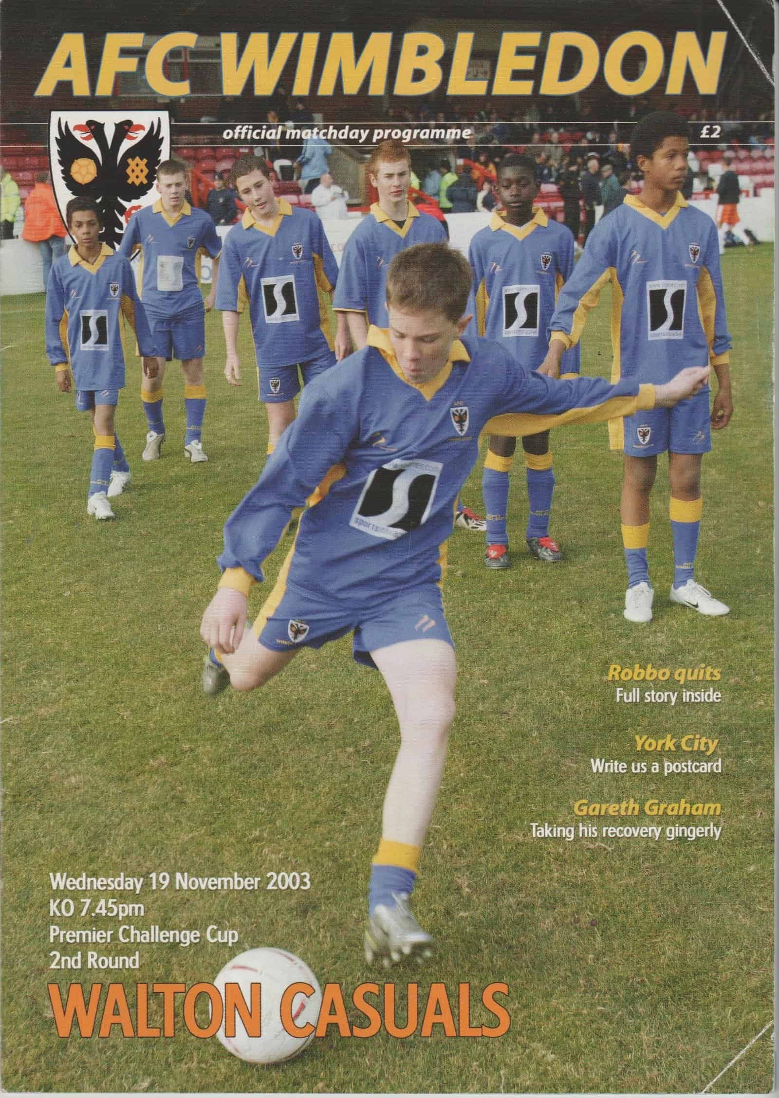 AFC Wimbledon v Walton Casuals  19-Nov-2003
