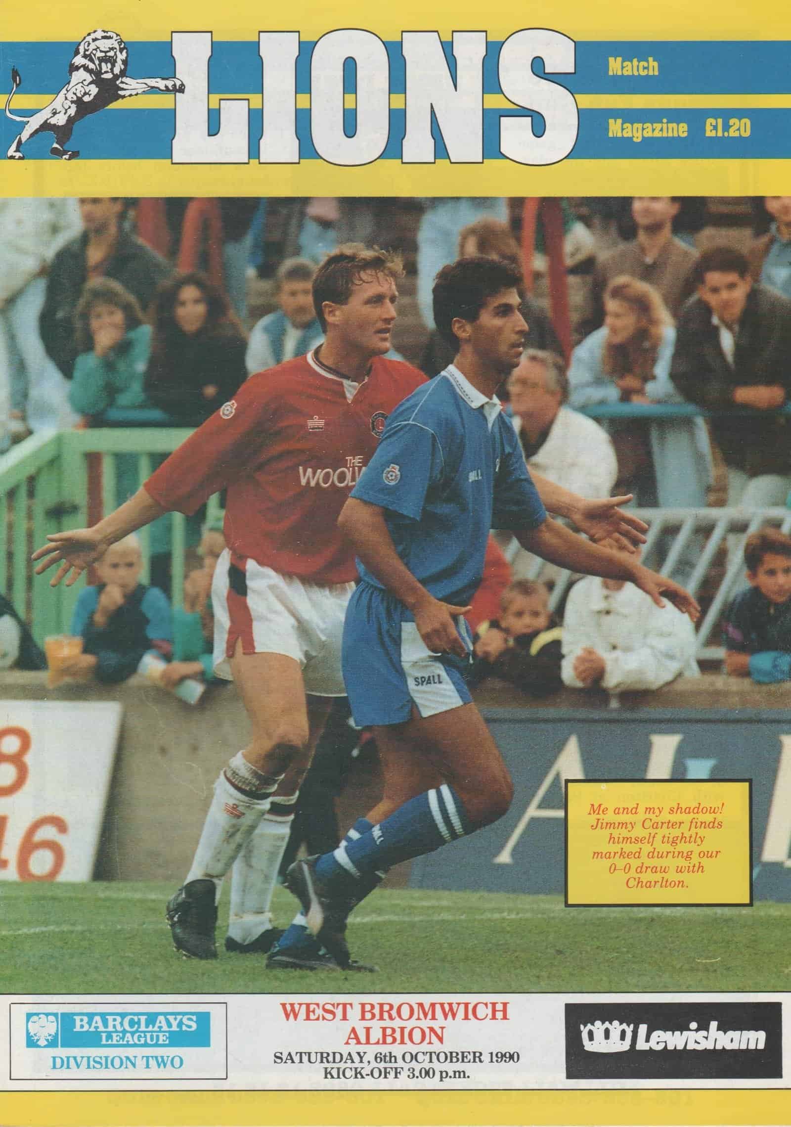 Millwall v West Bromwich Albion   06-Oct-1990