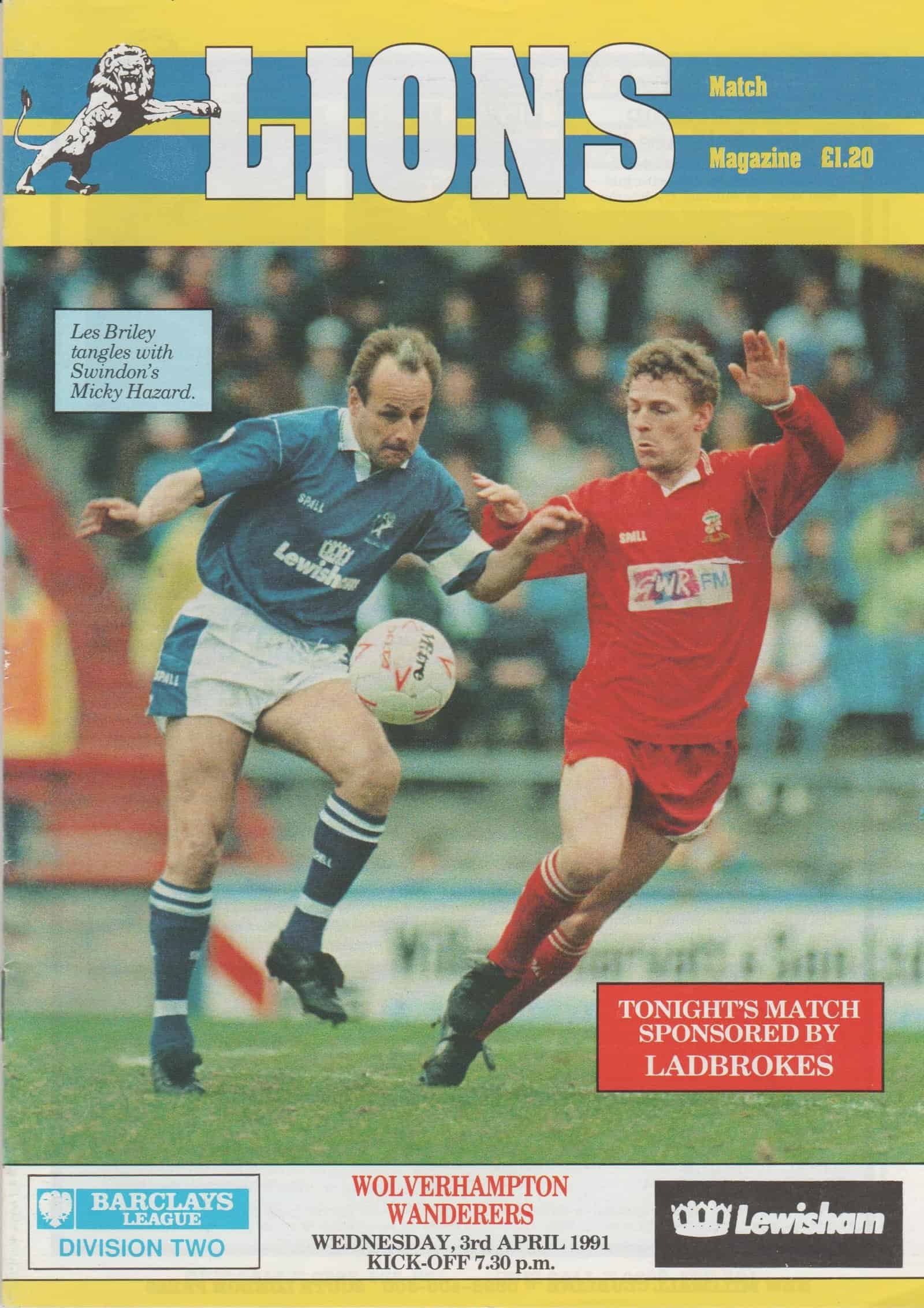 Millwall v Wolverhampton Wanderers 03-Apr-1991