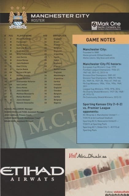 Sporting Kansas City v Manchester City  24-Jul-2014