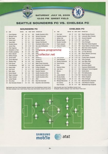 Seattle Sounders v Chelsea  18-Jul-2009