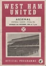 West Ham United v Arsenal 08-Nov-1958