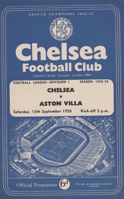 Chelsea v Aston Villa 13-Sep-1958