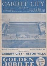 Cardiff City v Aston Villa  16-Apr-1960