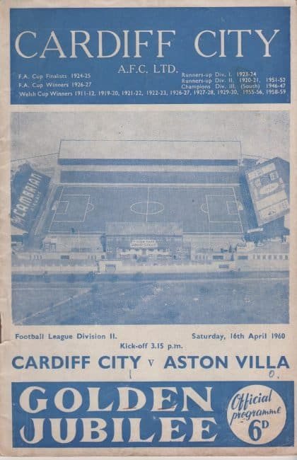 Cardiff City v Aston Villa  16-Apr-1960