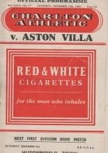 Charlton Athletic v Aston Villa  19-Nov-1955
